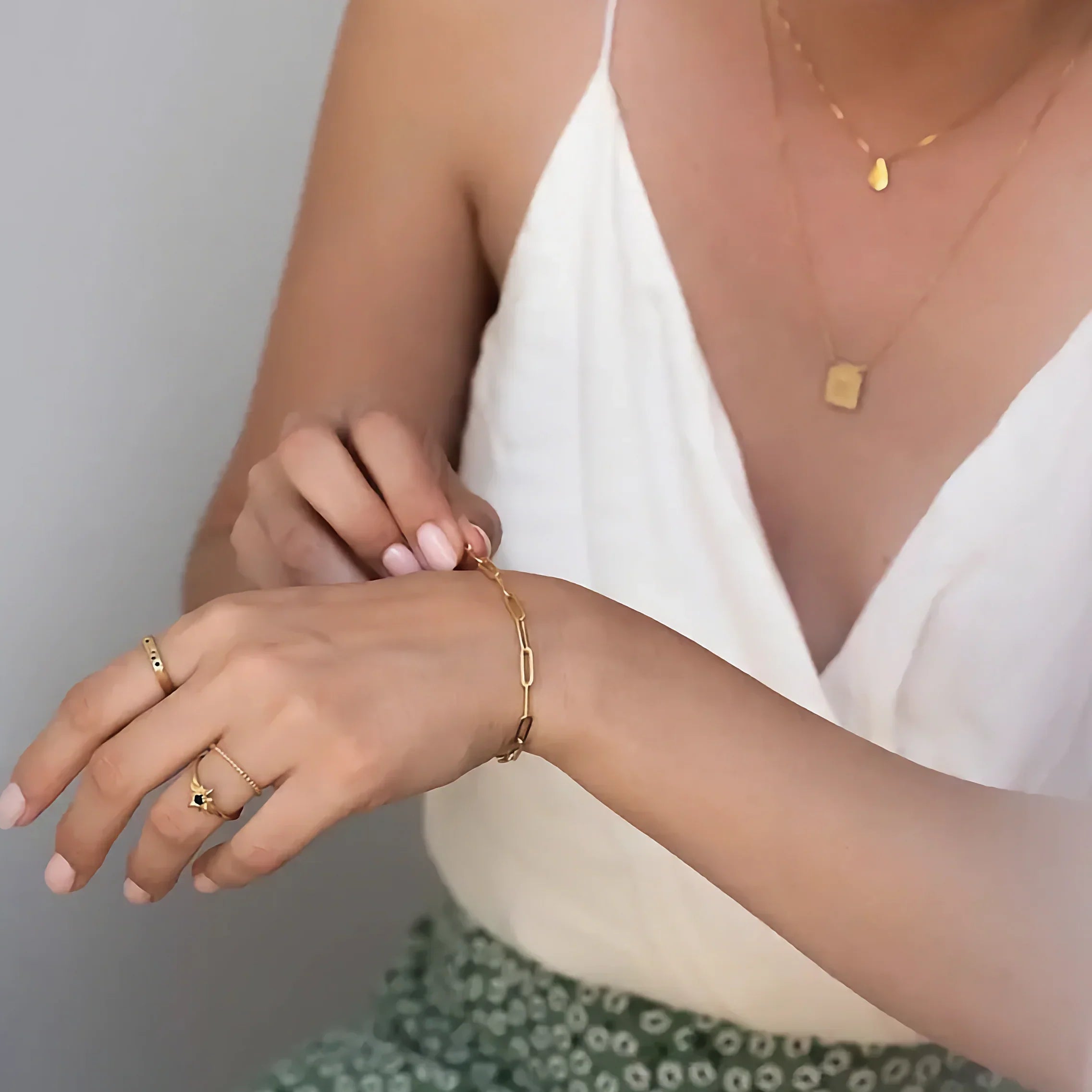 Gold Paperclip Bracelet