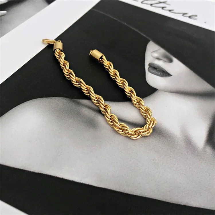 Gold Rope Chain Bracelet
