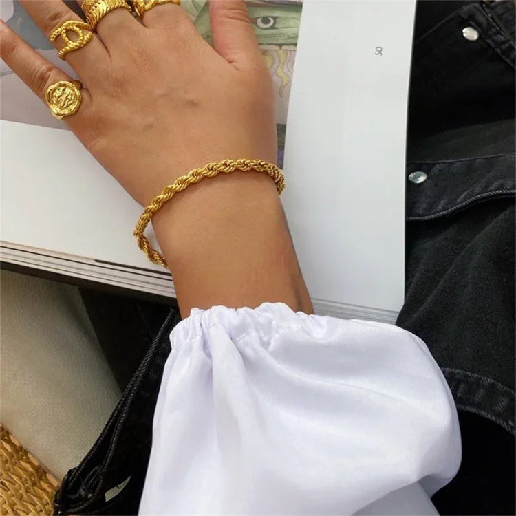 Gold Rope Chain Bracelet
