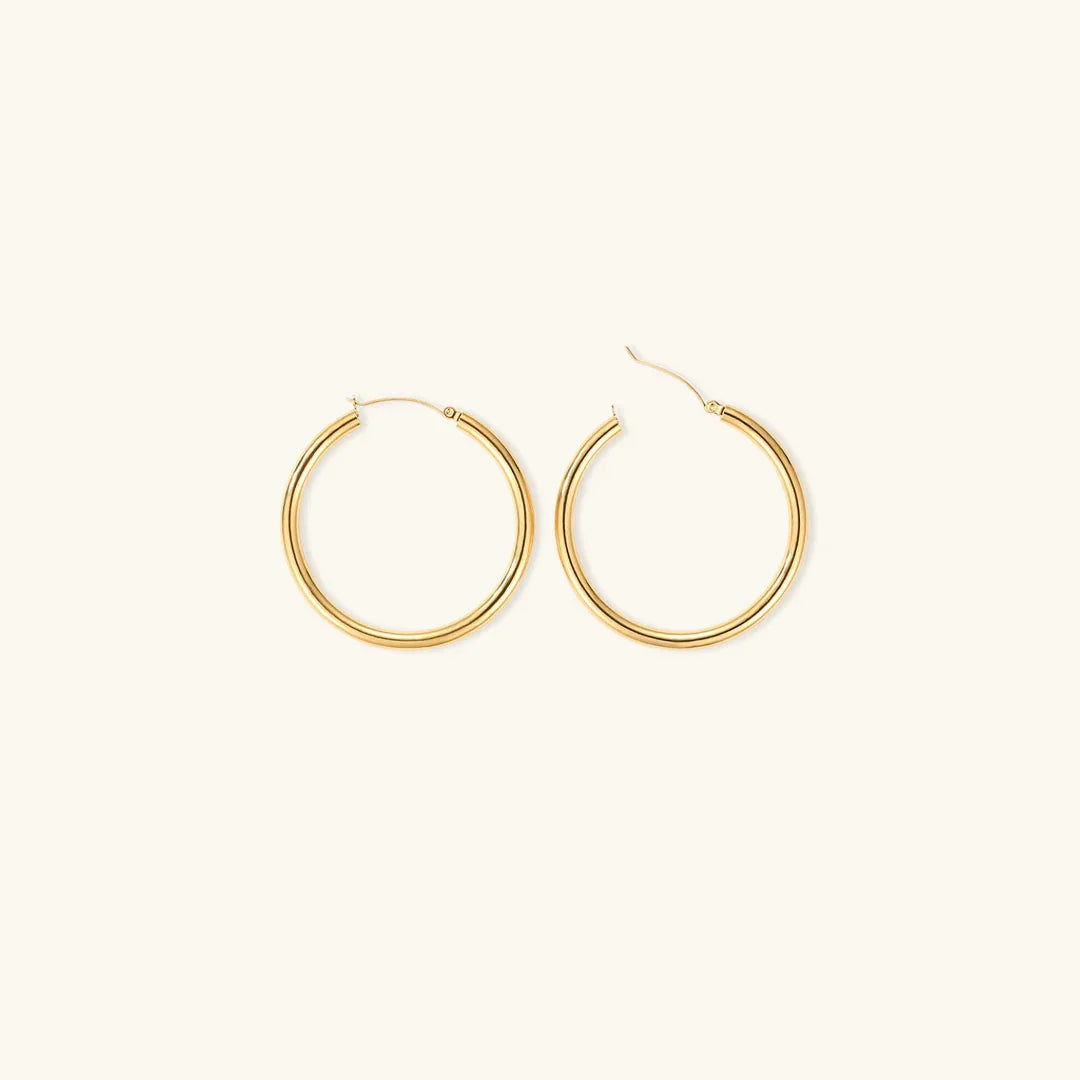 Gold Round Hoops Set