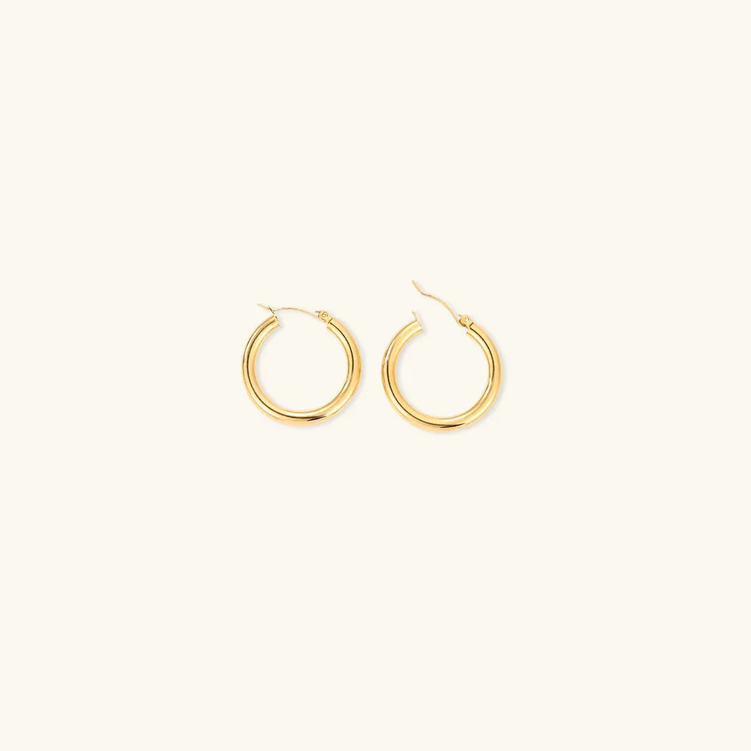 Gold Round Hoops Set