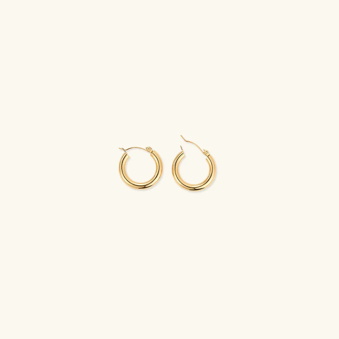 Gold Round Hoops Set