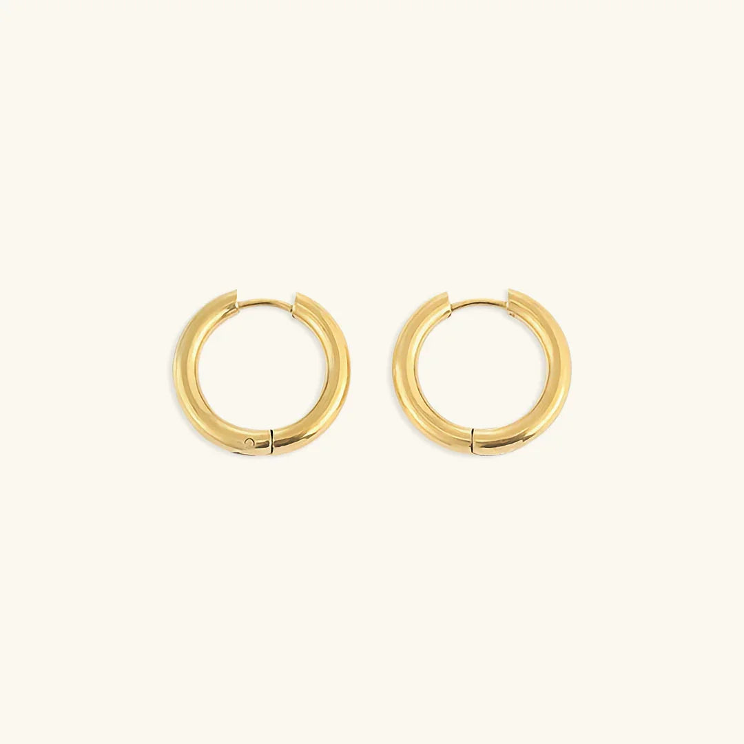 Gold Round Hoop Earrings