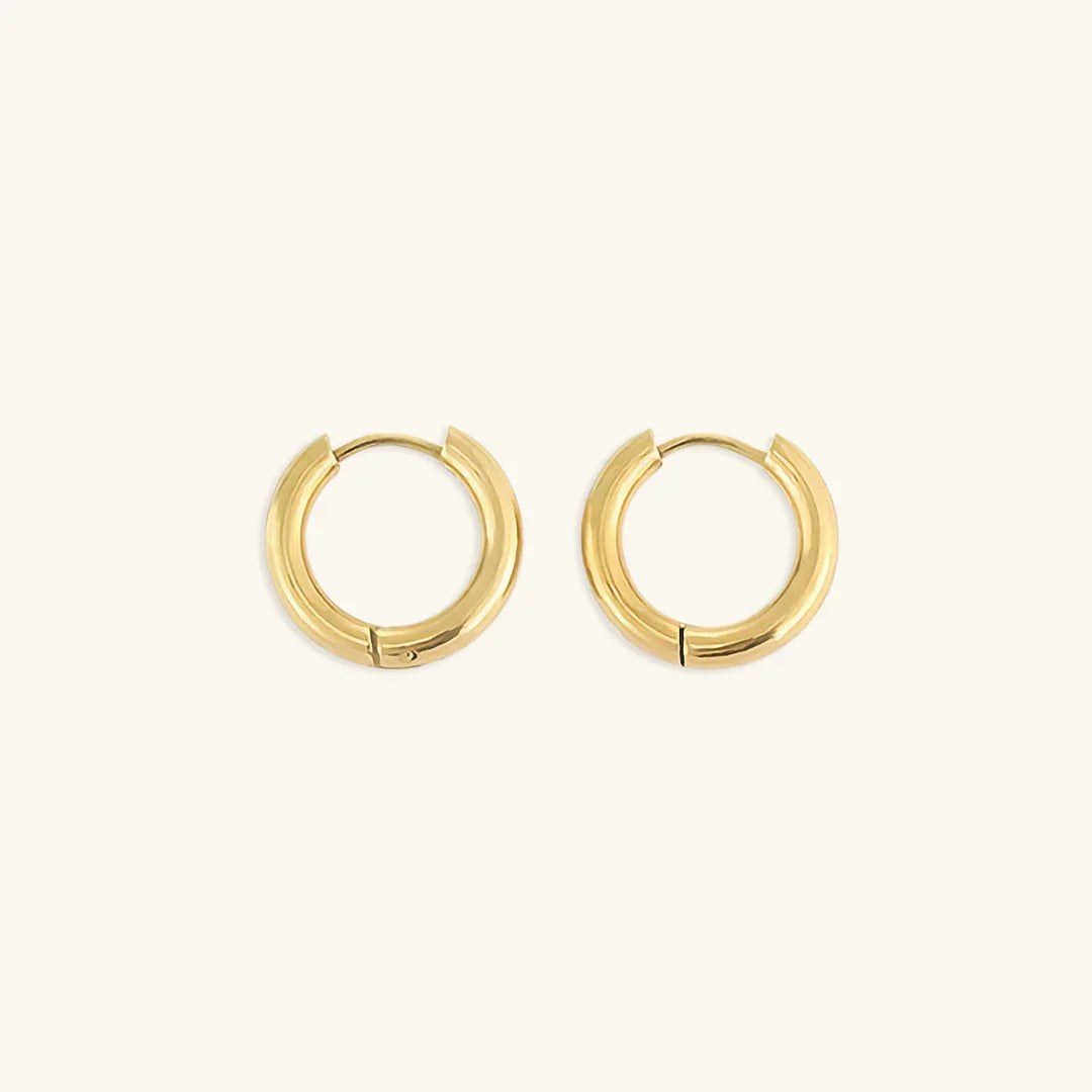 Gold Round Hoop Earrings