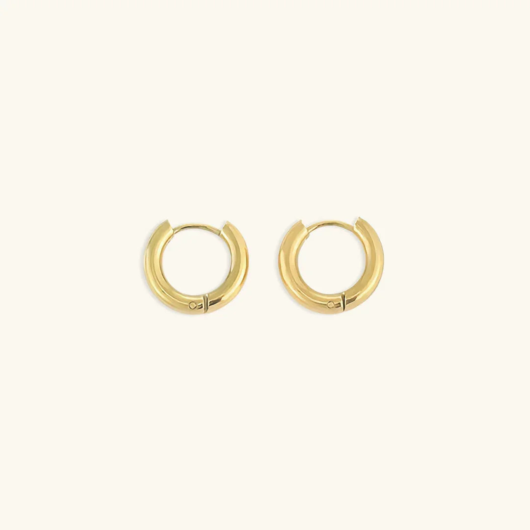 Gold Round Hoop Earrings