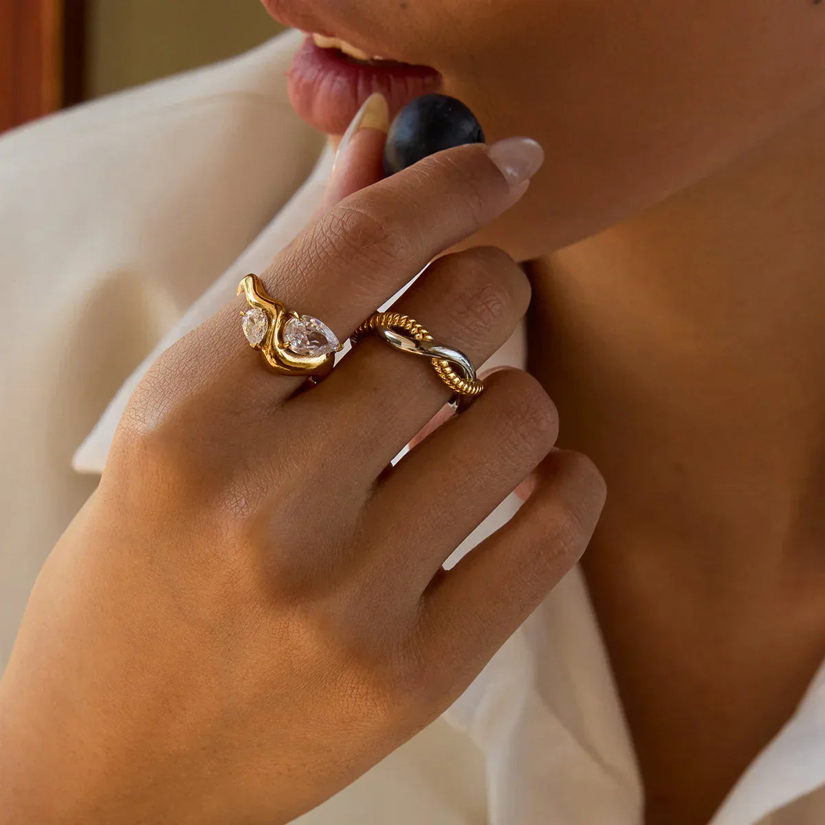 Gold Teardrop Ring