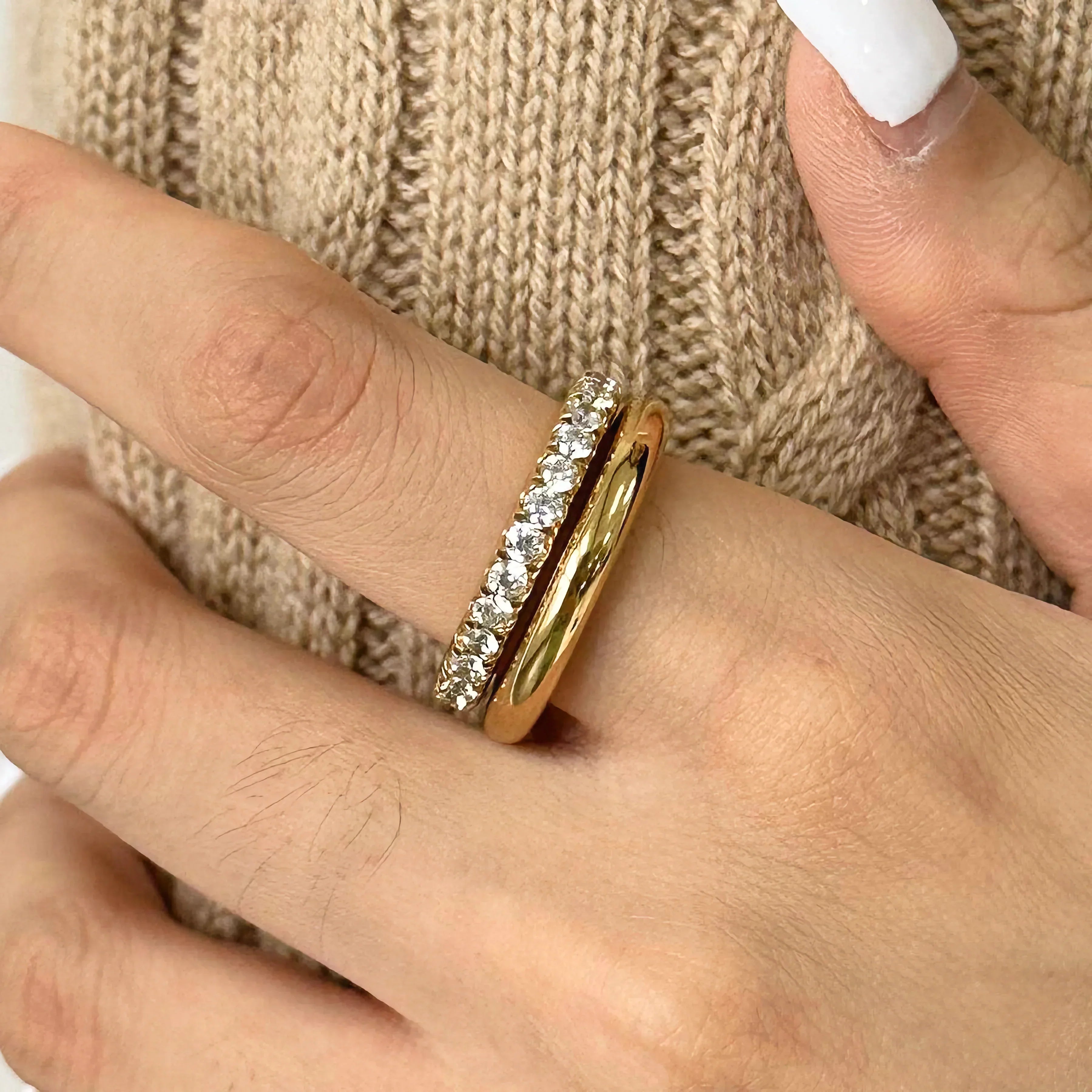 Gold Double Row Ring