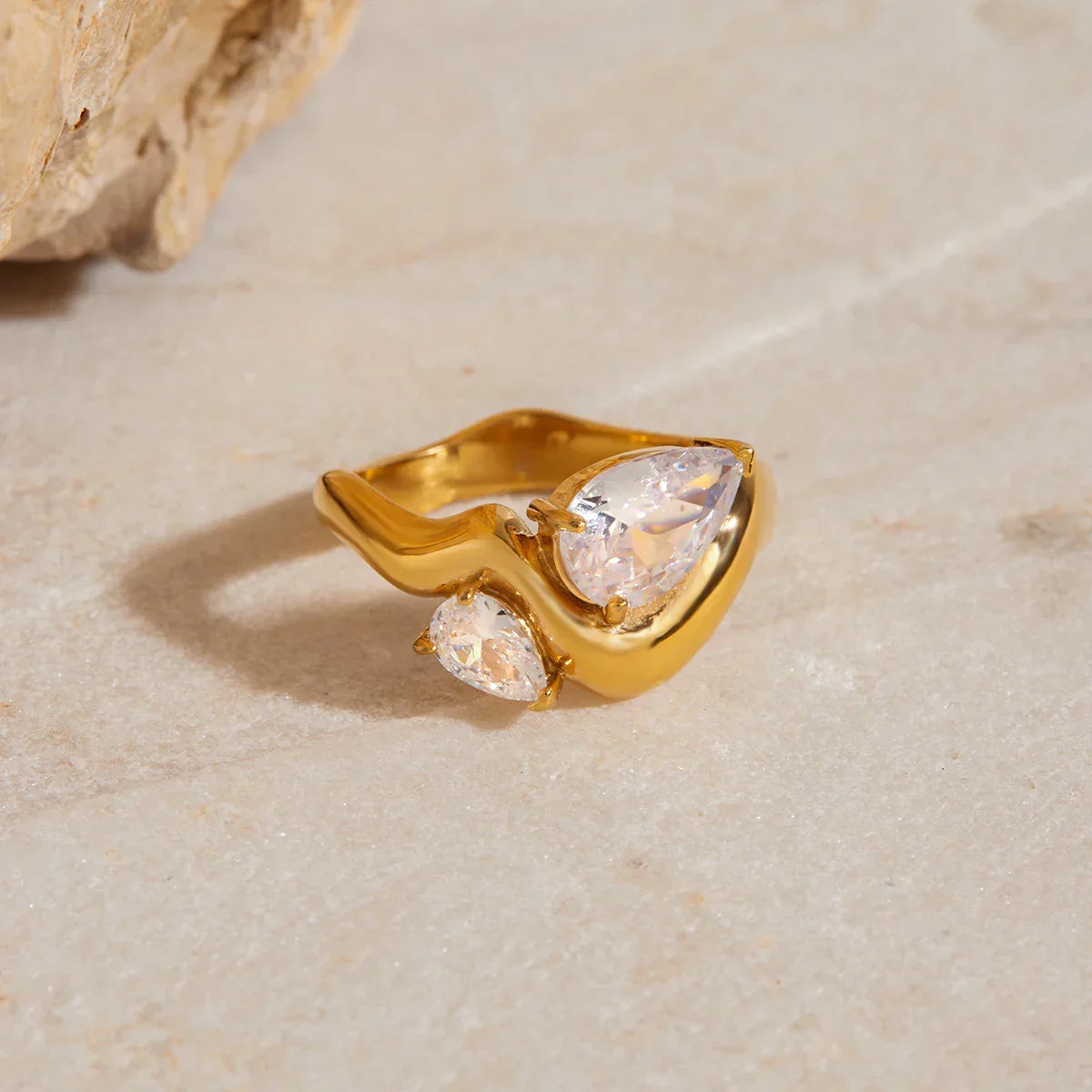 Gold Teardrop Ring