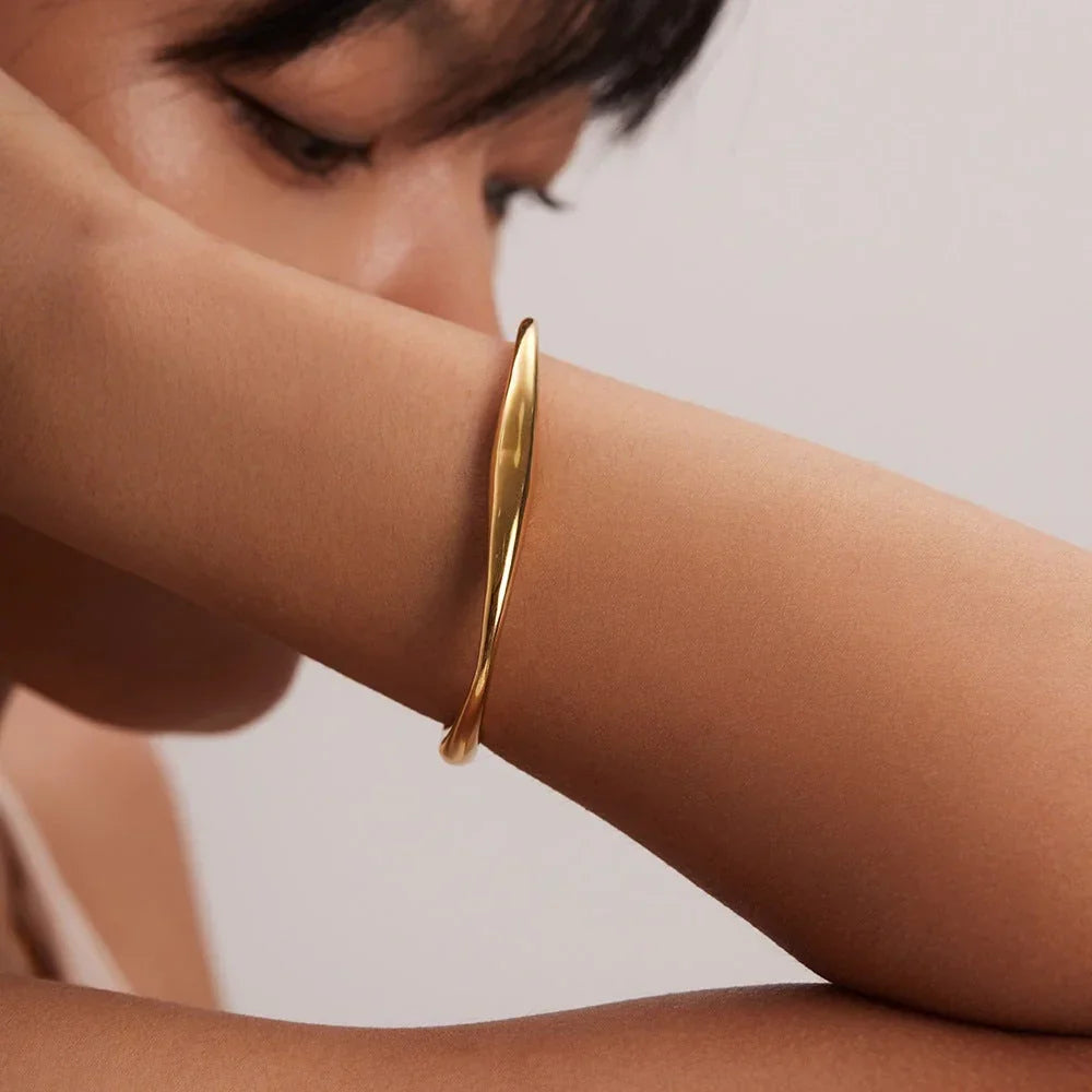 Gold Wave Cuff Bracelet