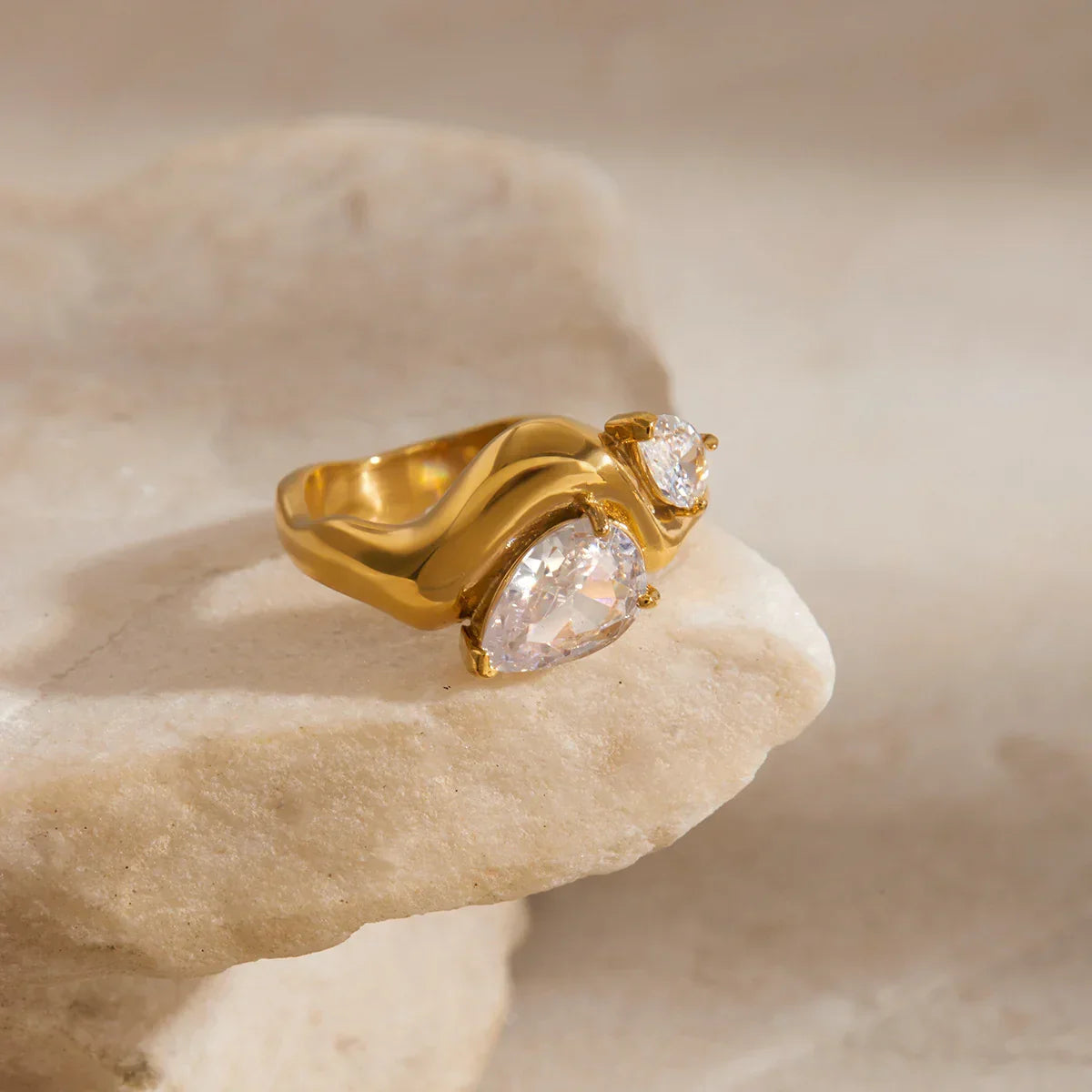 Gold Teardrop Ring