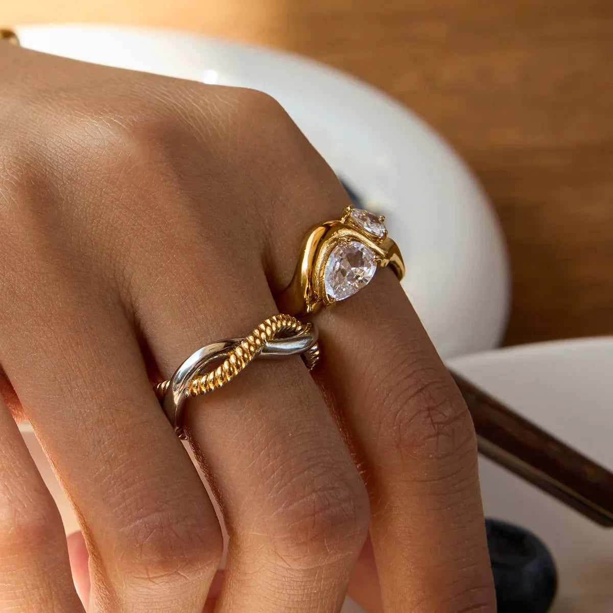 Gold Teardrop Ring