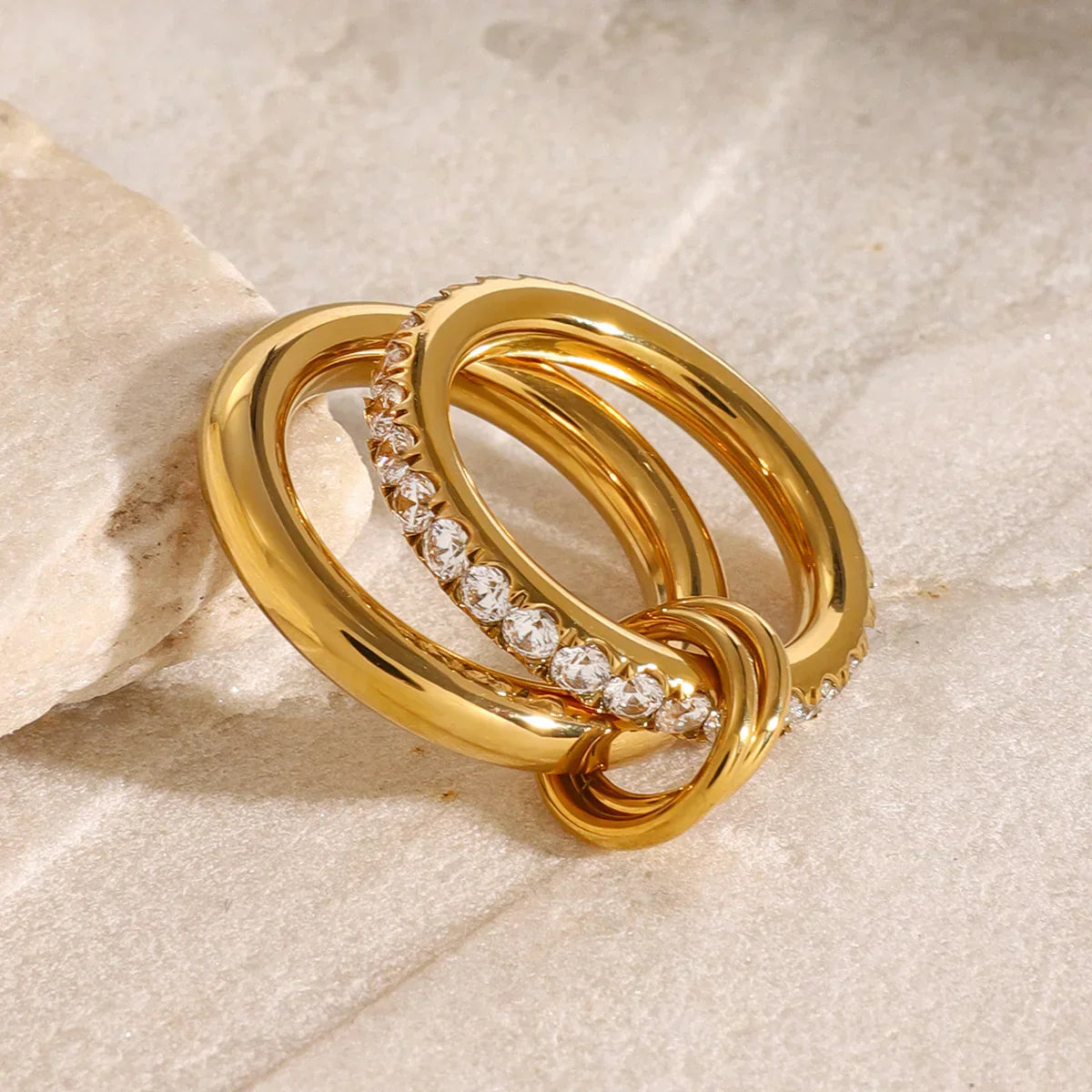 Gold Double Row Ring