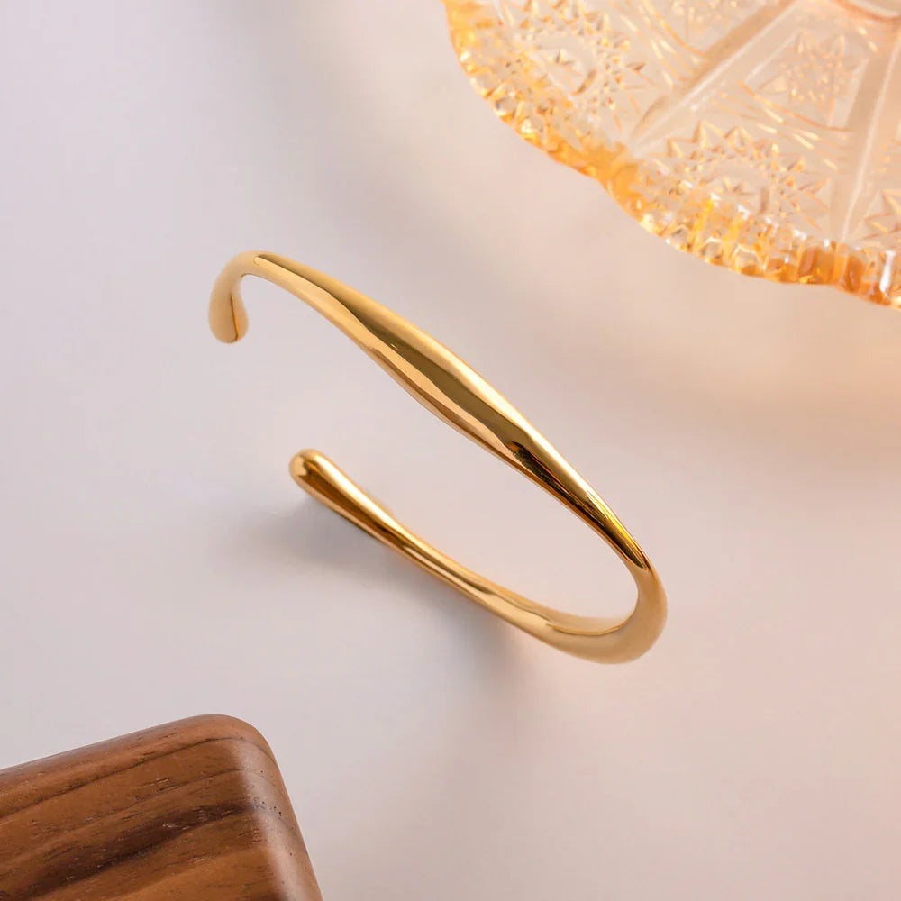 Gold Wave Cuff Bracelet