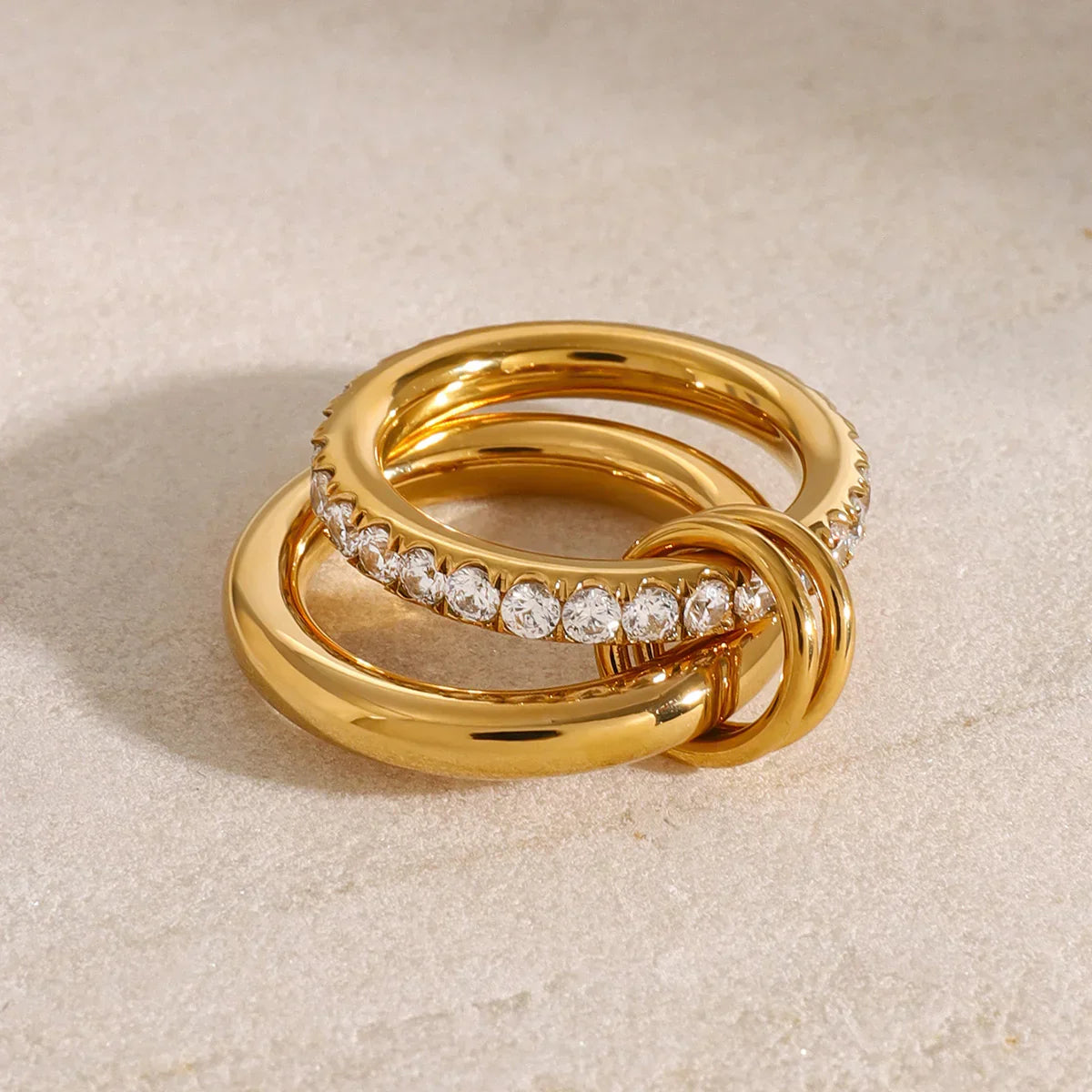 Gold Double Row Ring