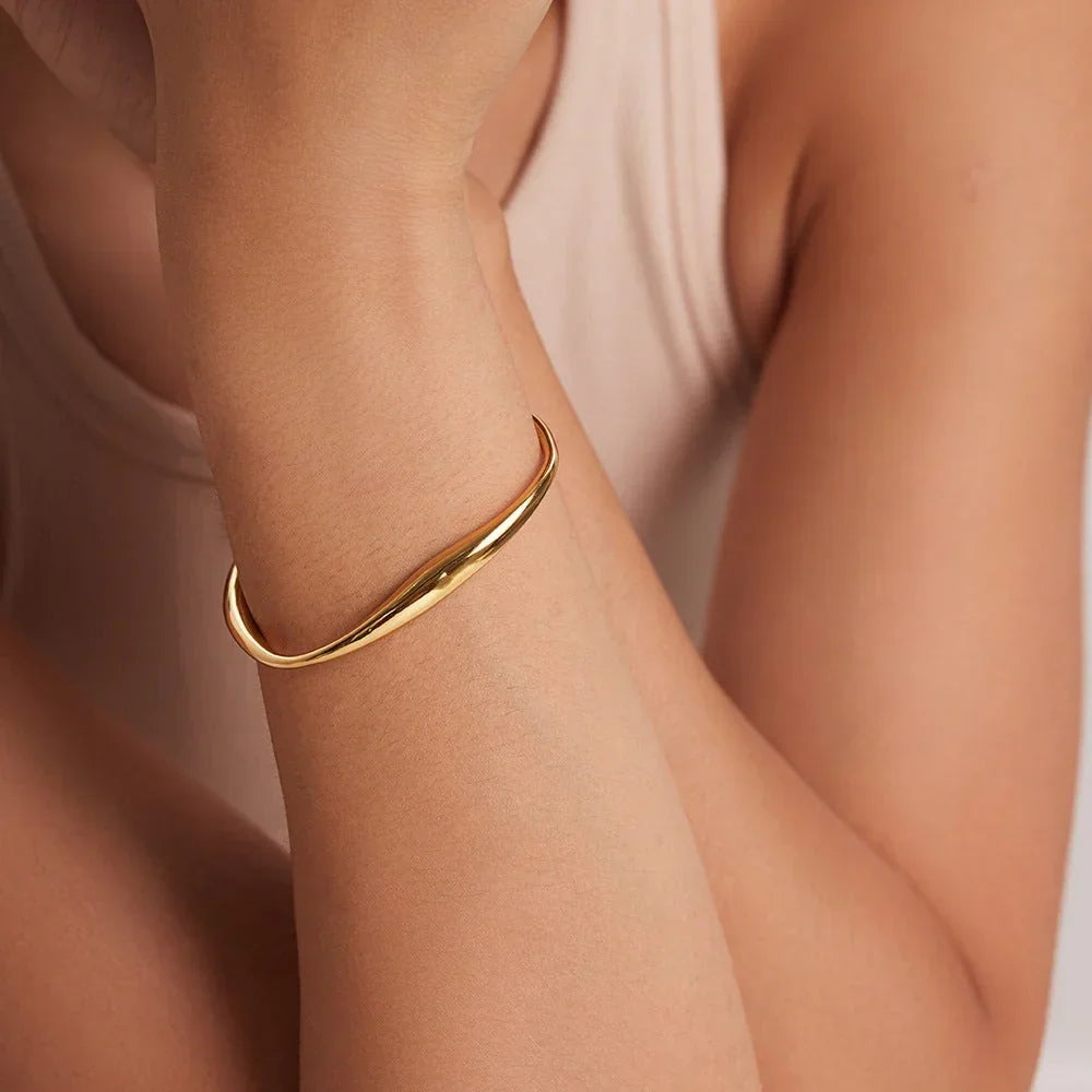 Gold Wave Cuff Bracelet