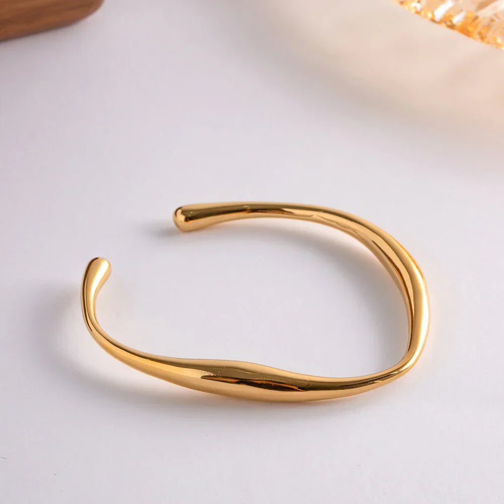 Gold Wave Cuff Bracelet