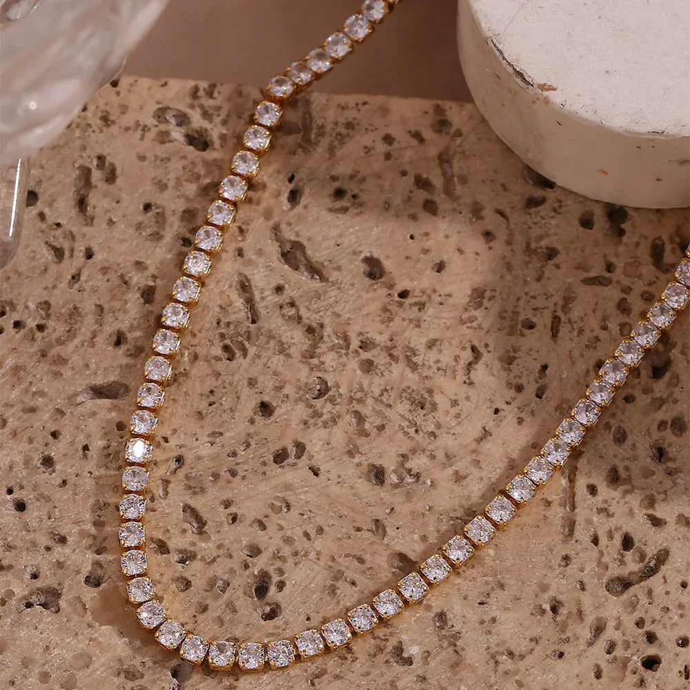 Gold Tennis Necklace