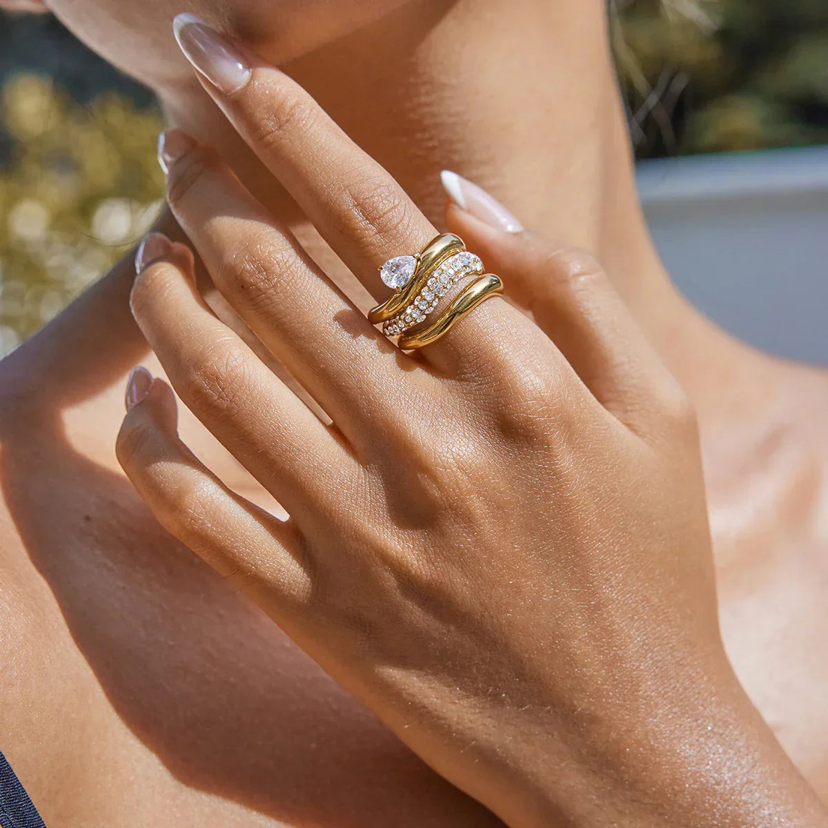 Gold Teardrop Ring