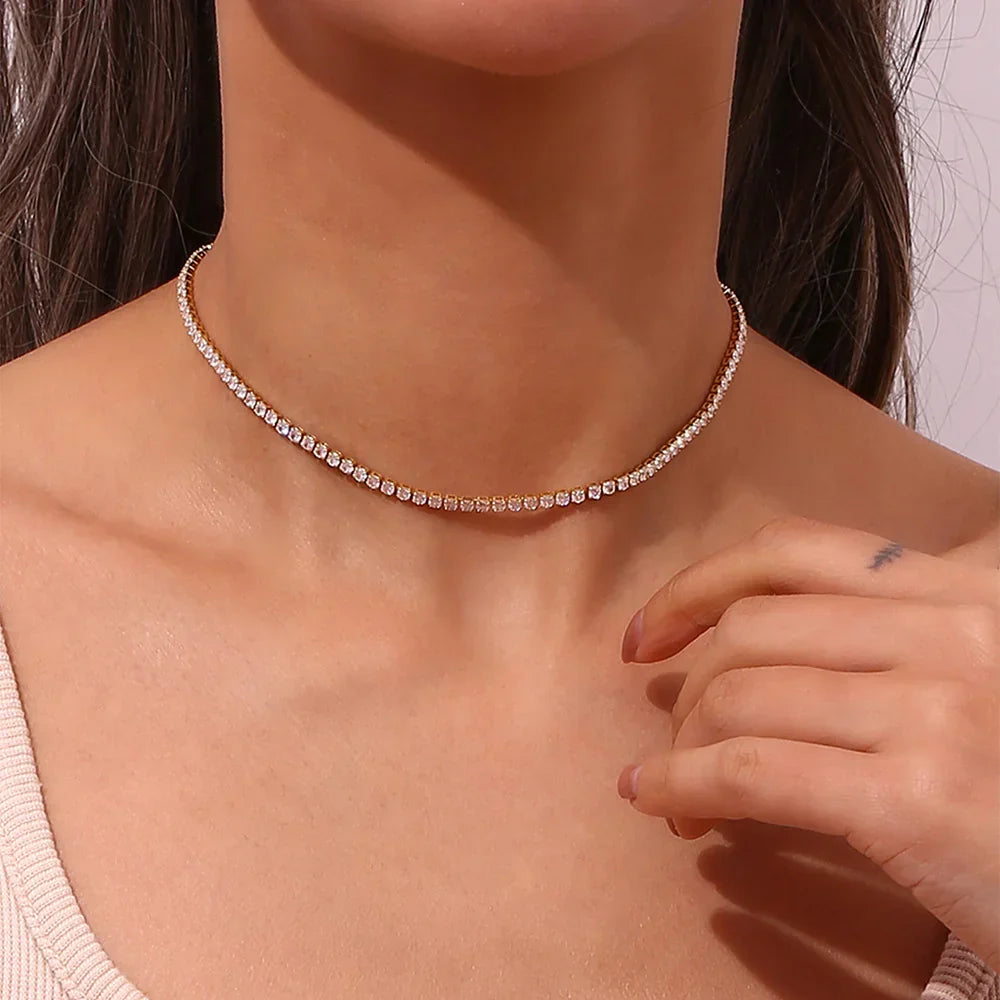 Gold Tennis Necklace