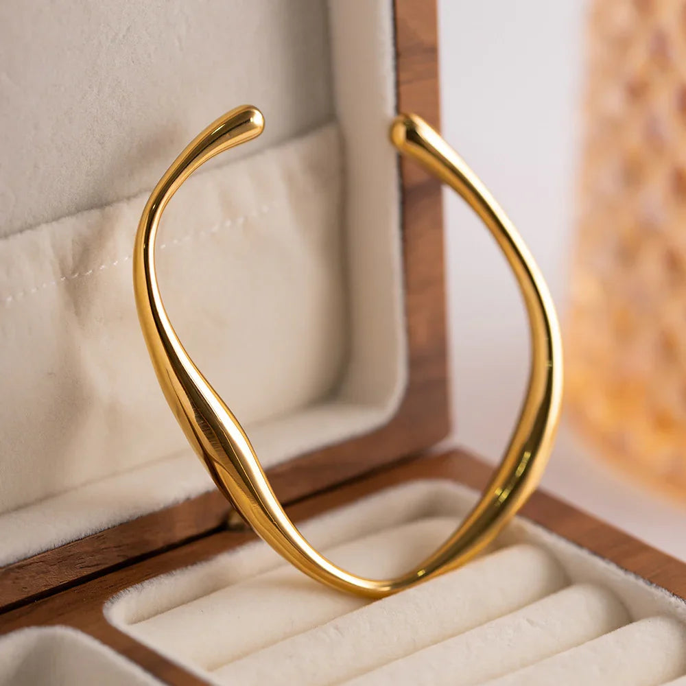 Gold Wave Cuff Bracelet