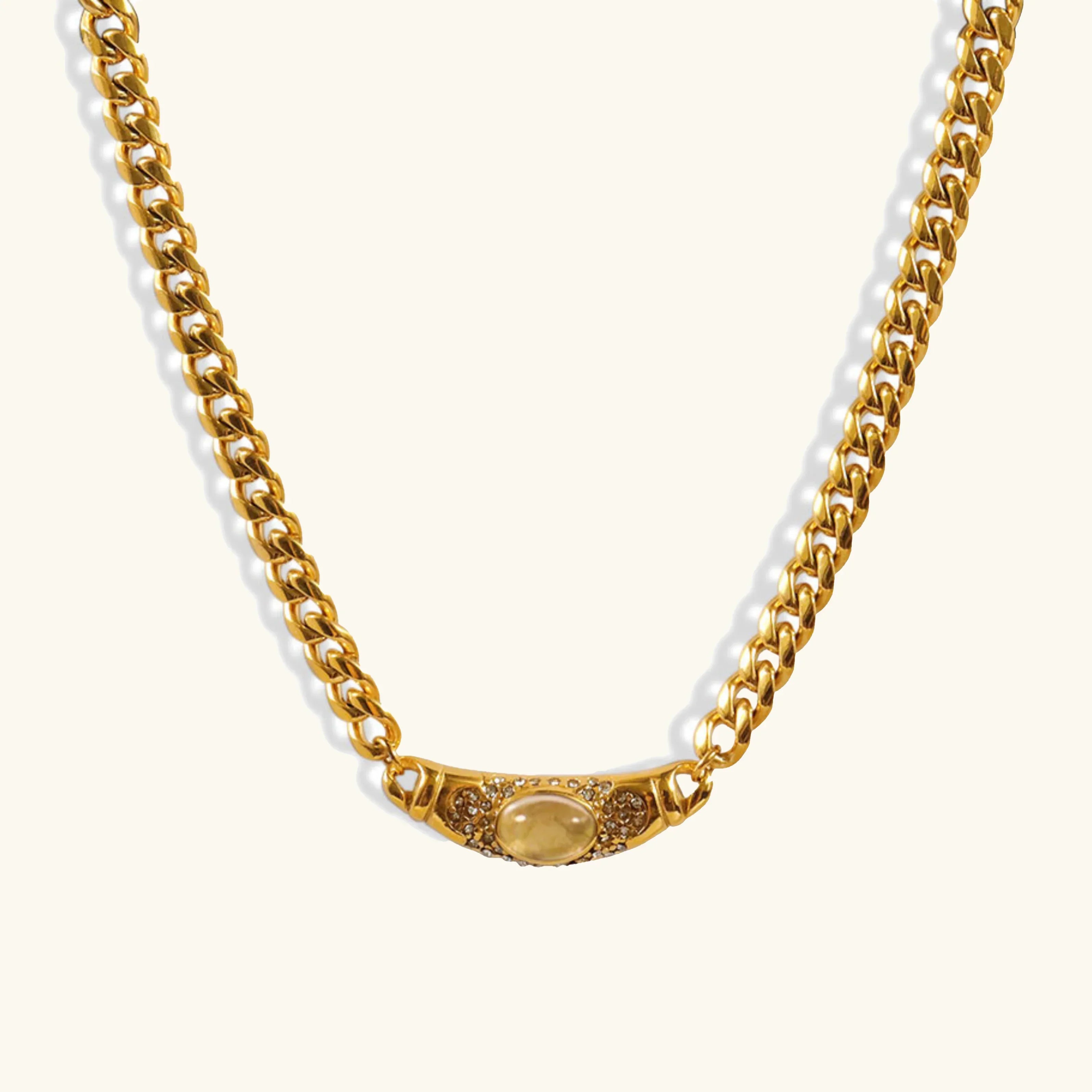 Gold Stone Necklace
