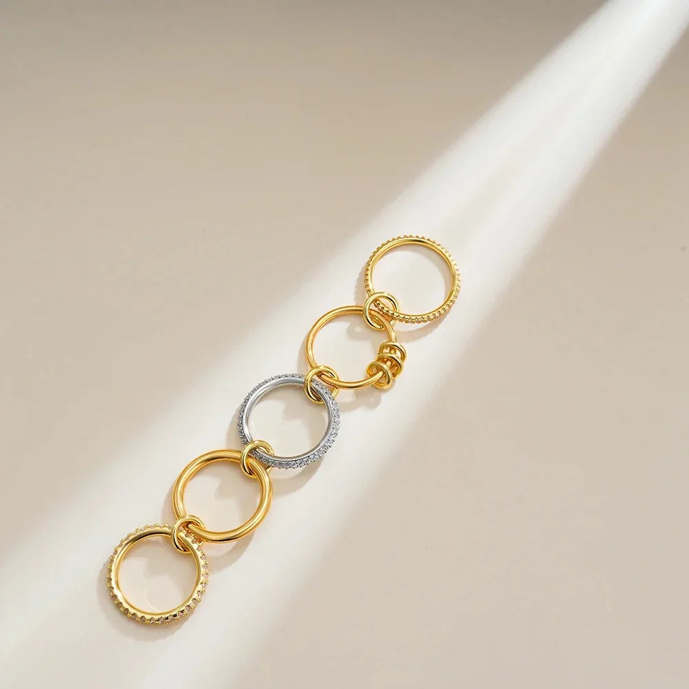 Gold Stacked Pavé Ring