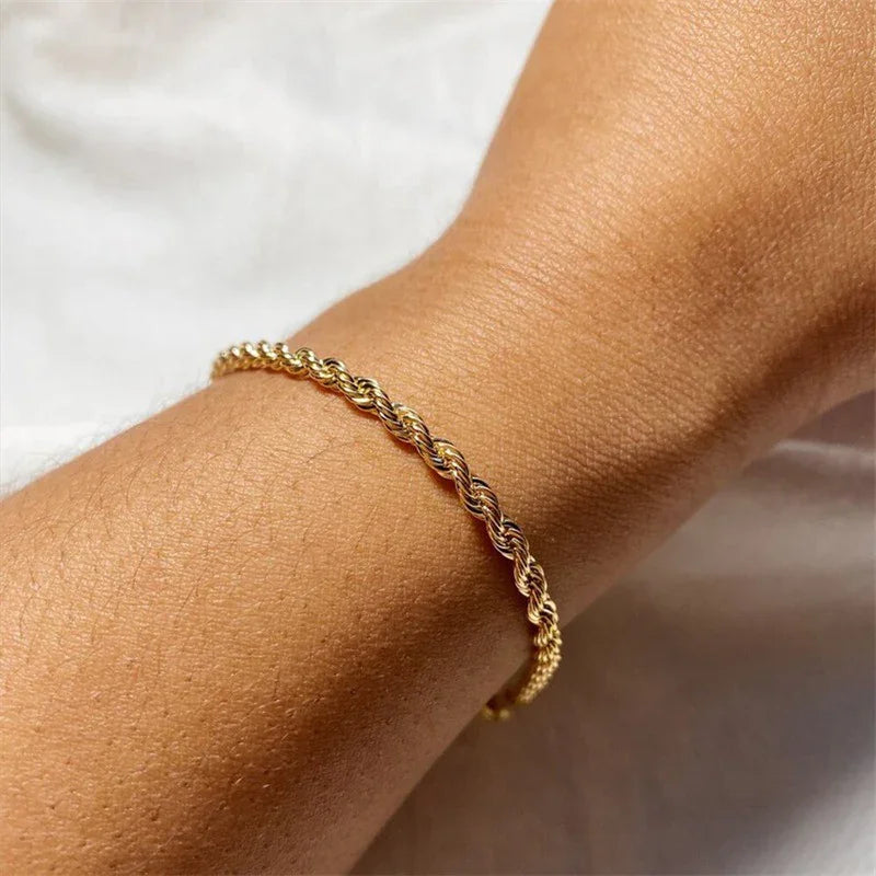 Gold Rope Chain Bracelet