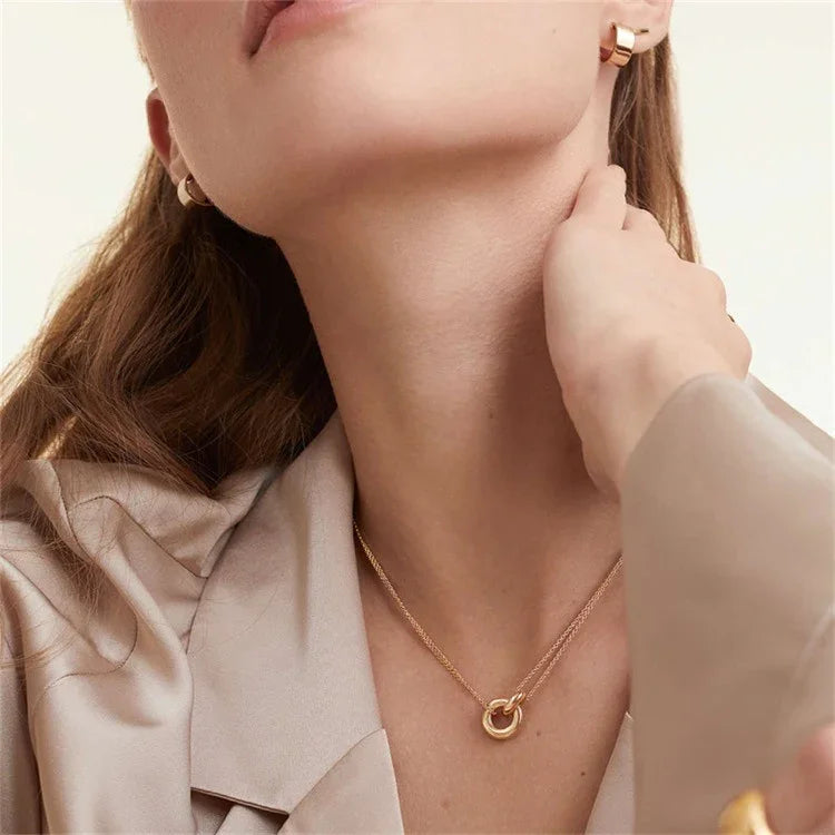 Gold Double Chain Necklace
