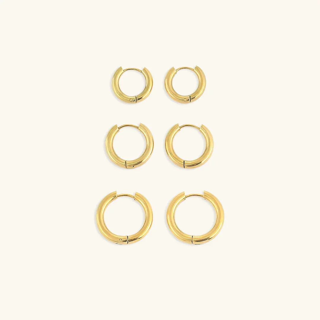 Gold Round Hoop Earrings