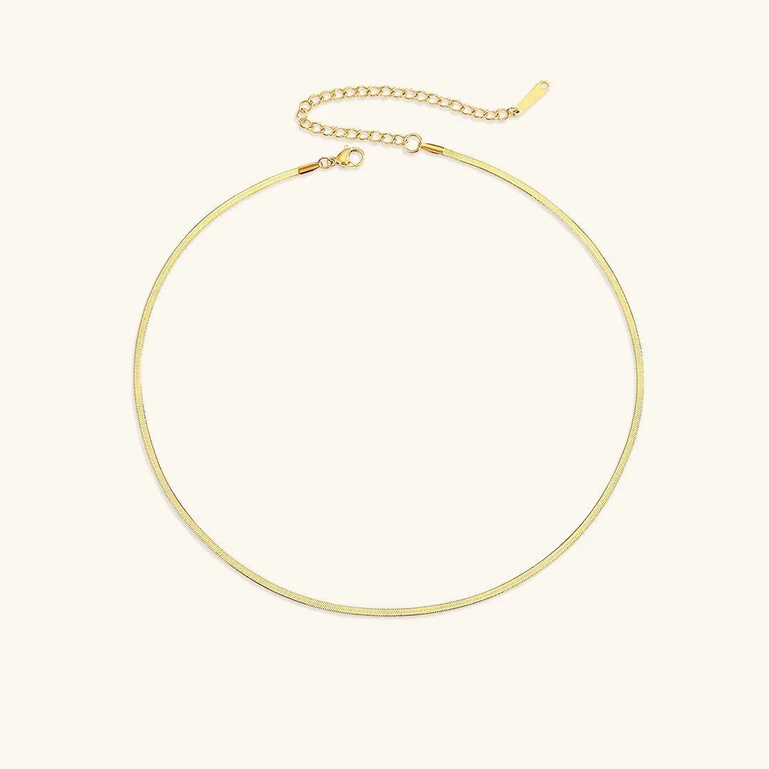 Gold Flat Chain Necklace