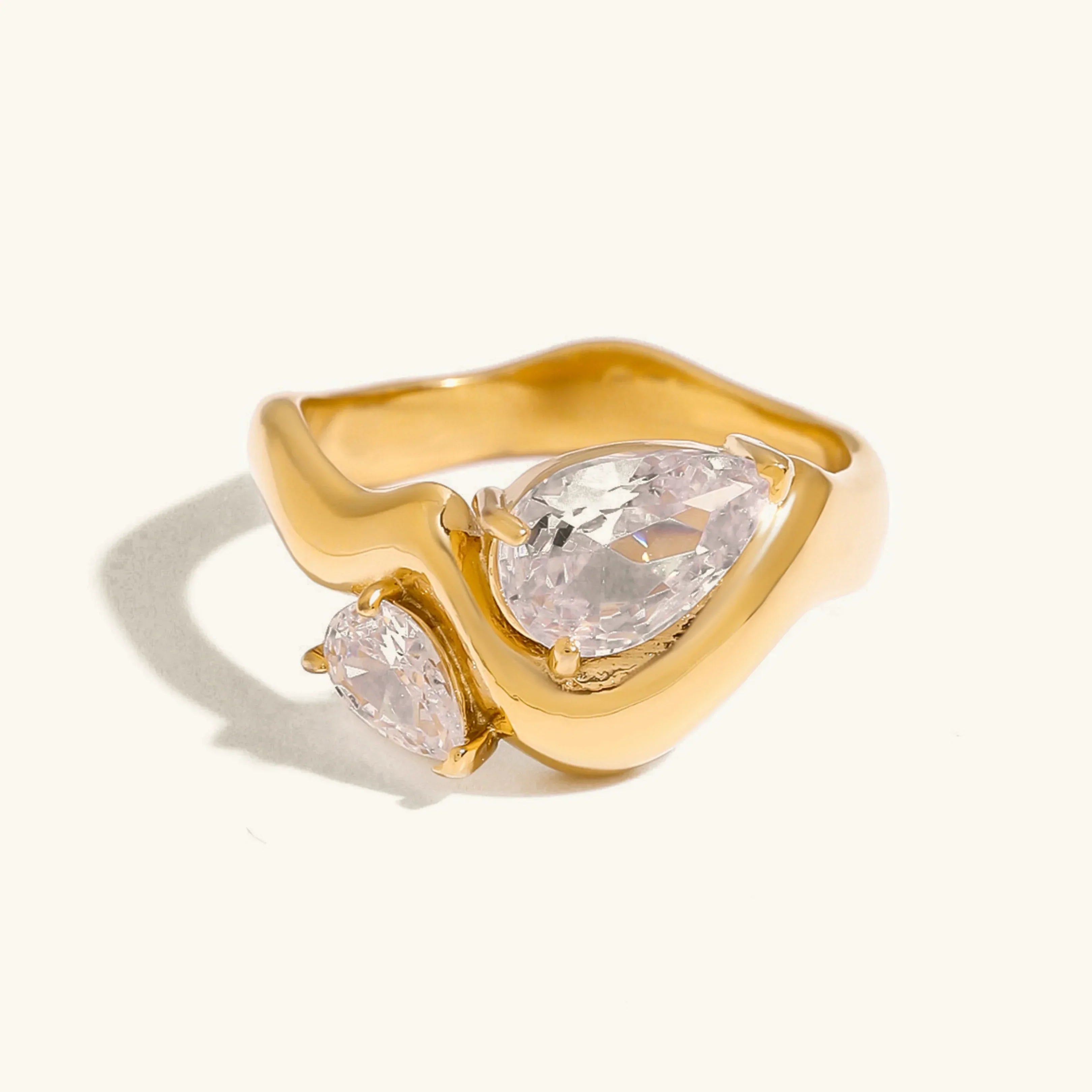 Gold Teardrop Ring