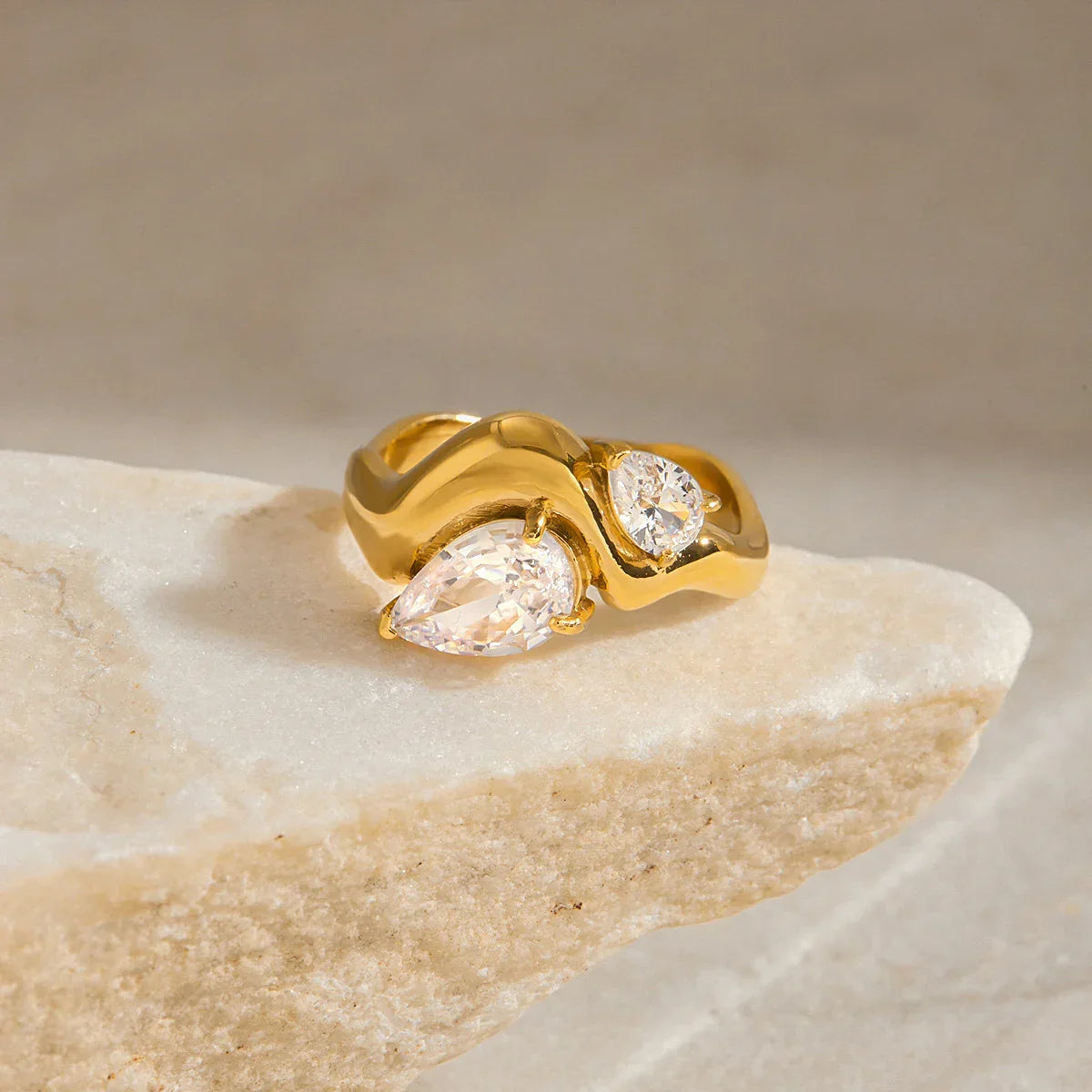 Gold Teardrop Ring