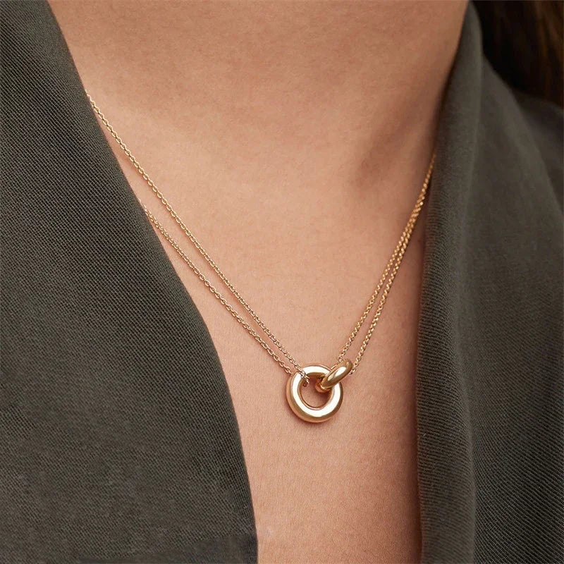 Gold Double Chain Necklace