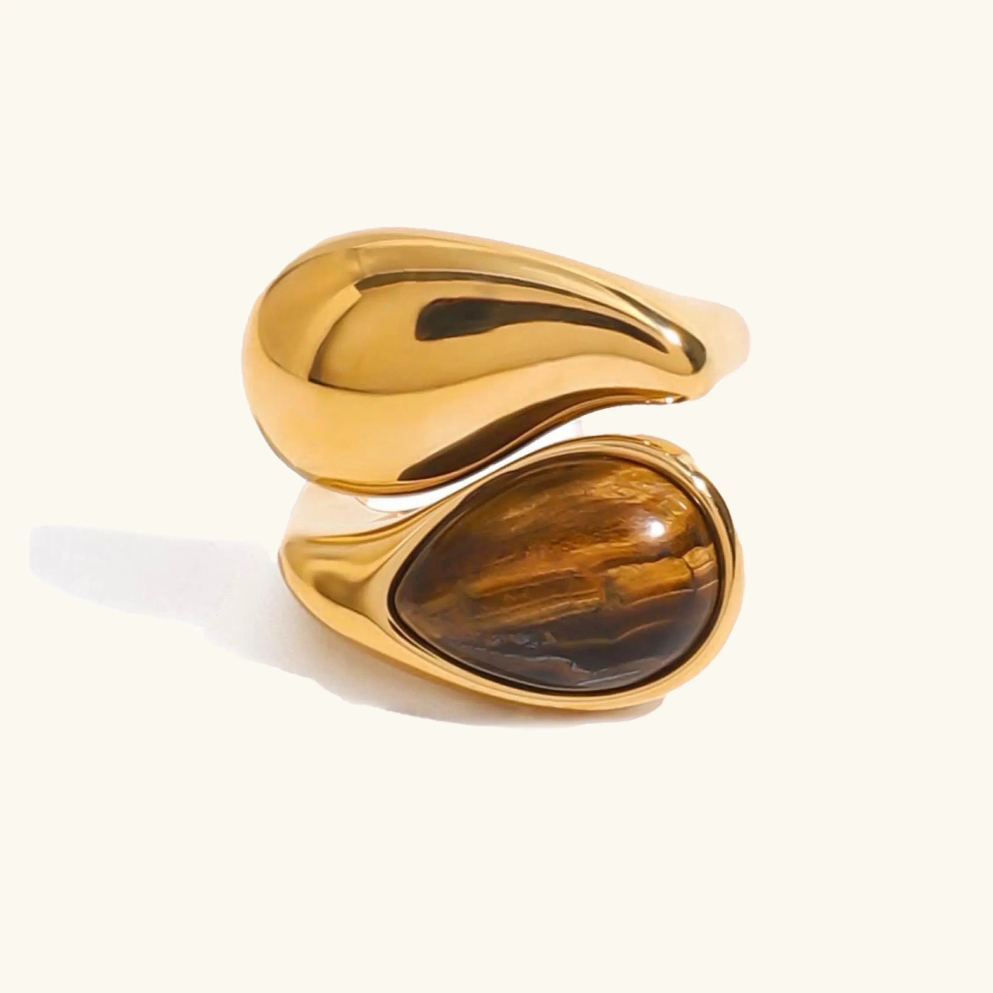 Gold Pearl Look Ring