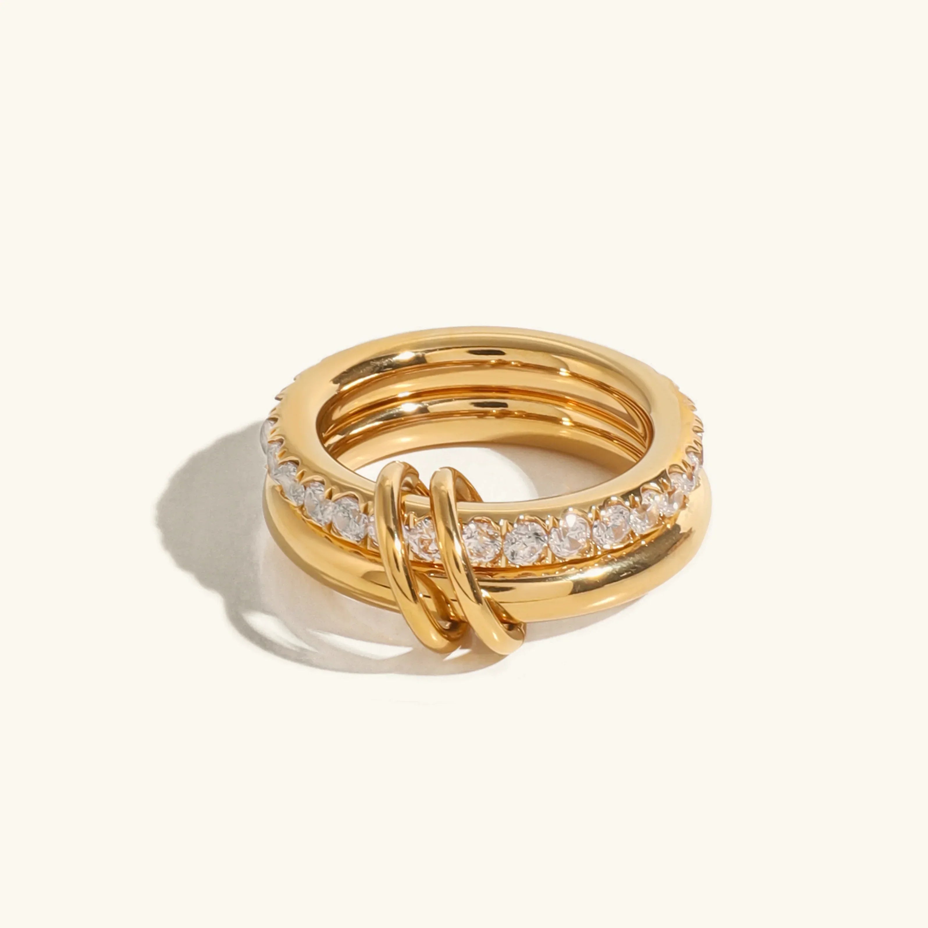 Gold Double Row Ring