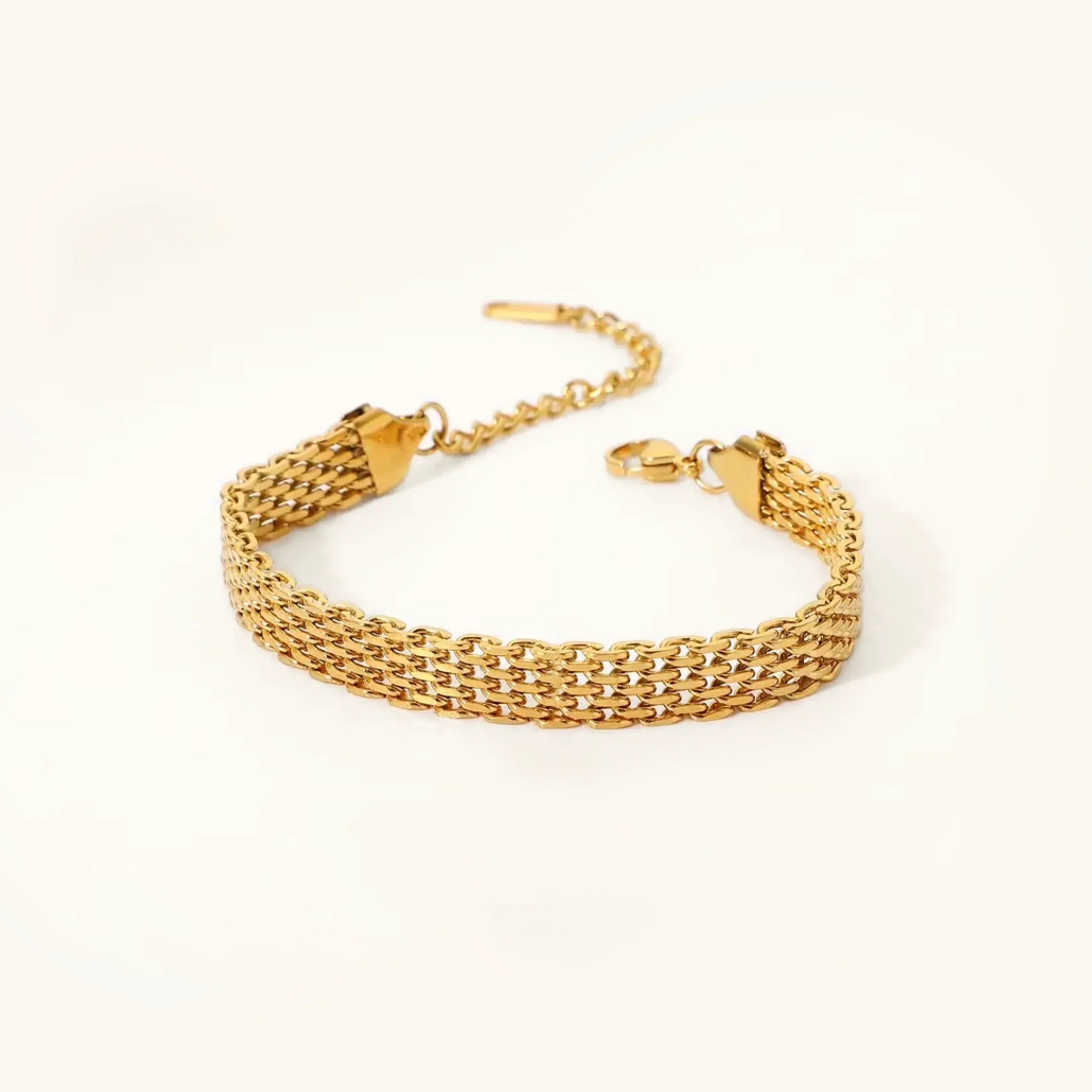 Gold Woven Chain Bracelet