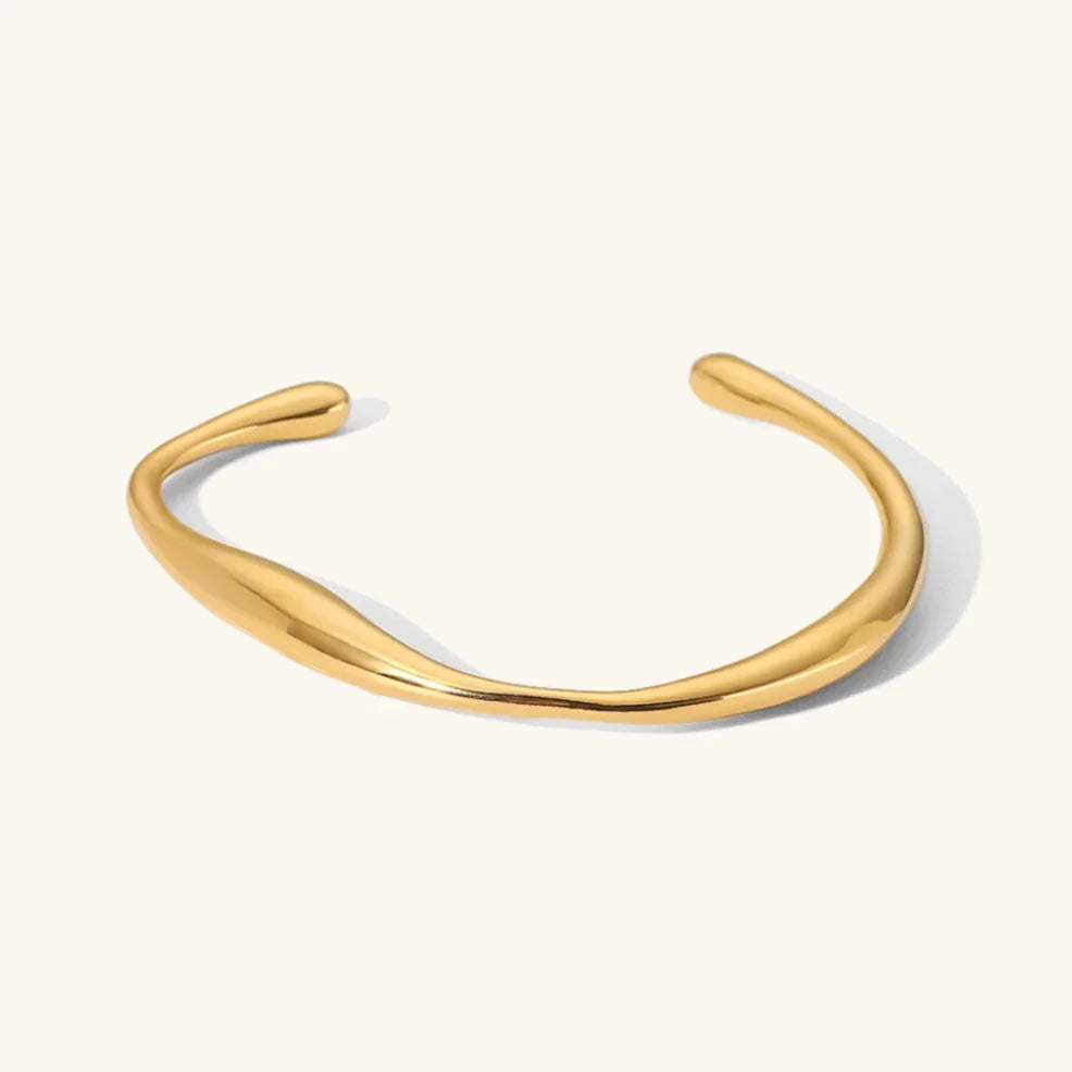 Gold Wave Cuff Bracelet