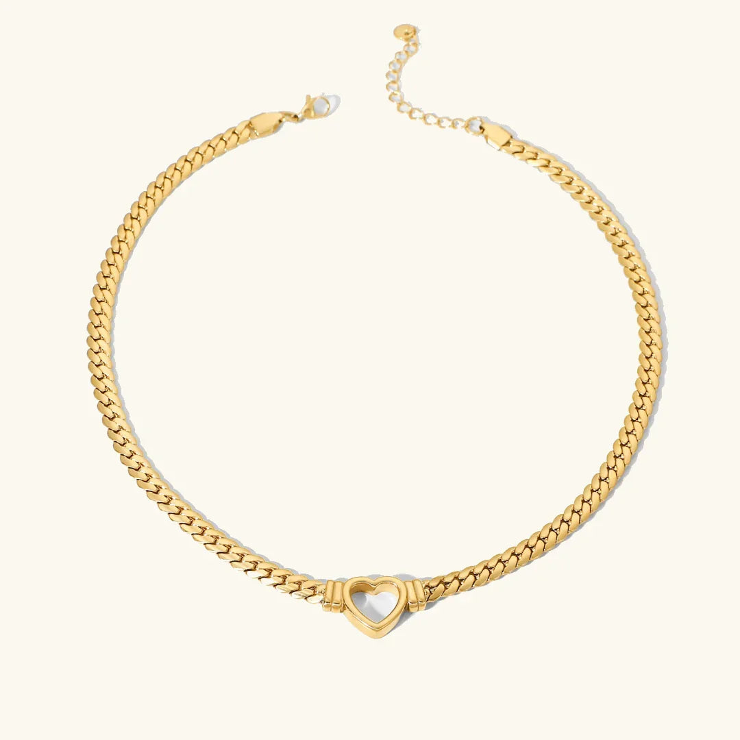 Gold Heart Chain Necklace