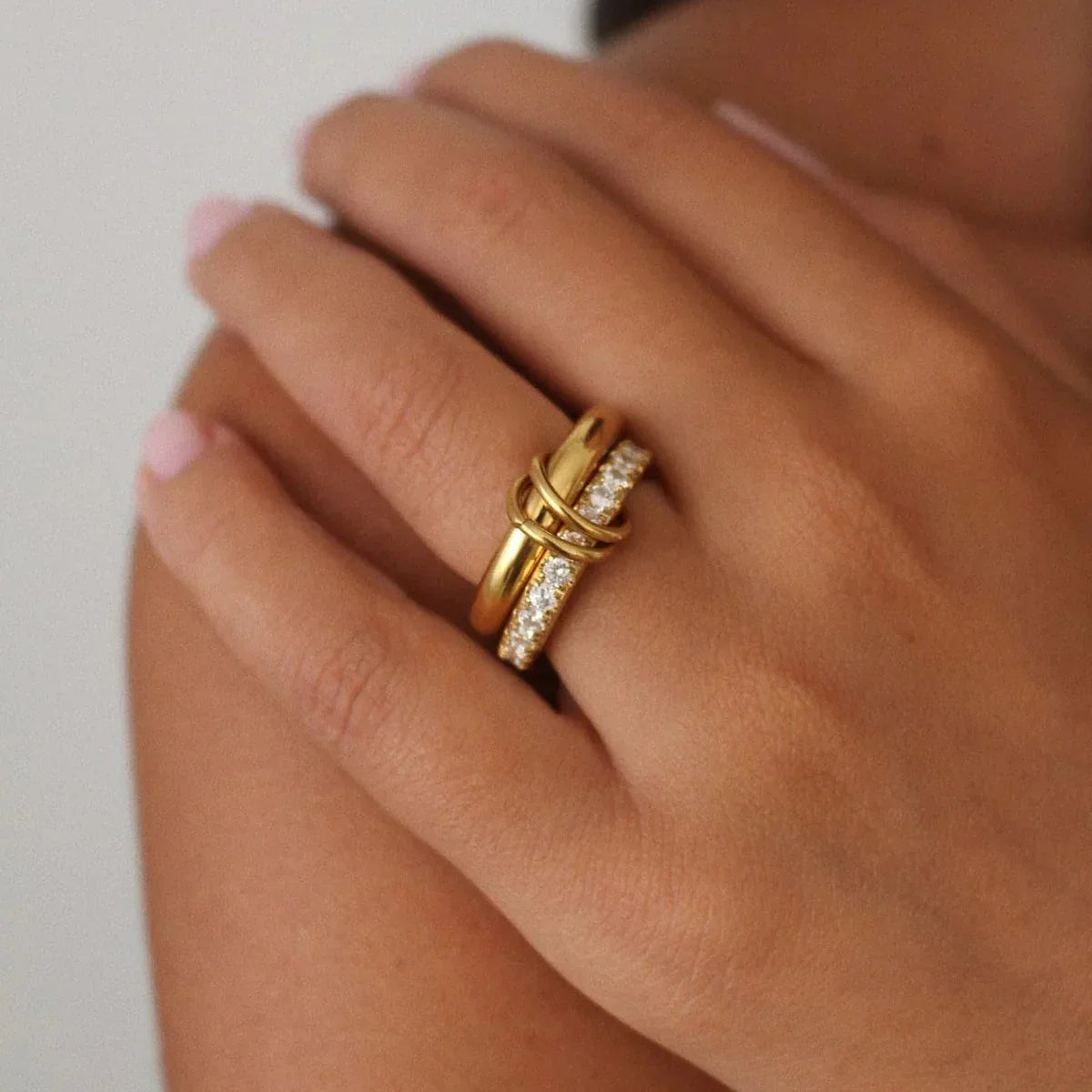 Gold Double Row Ring