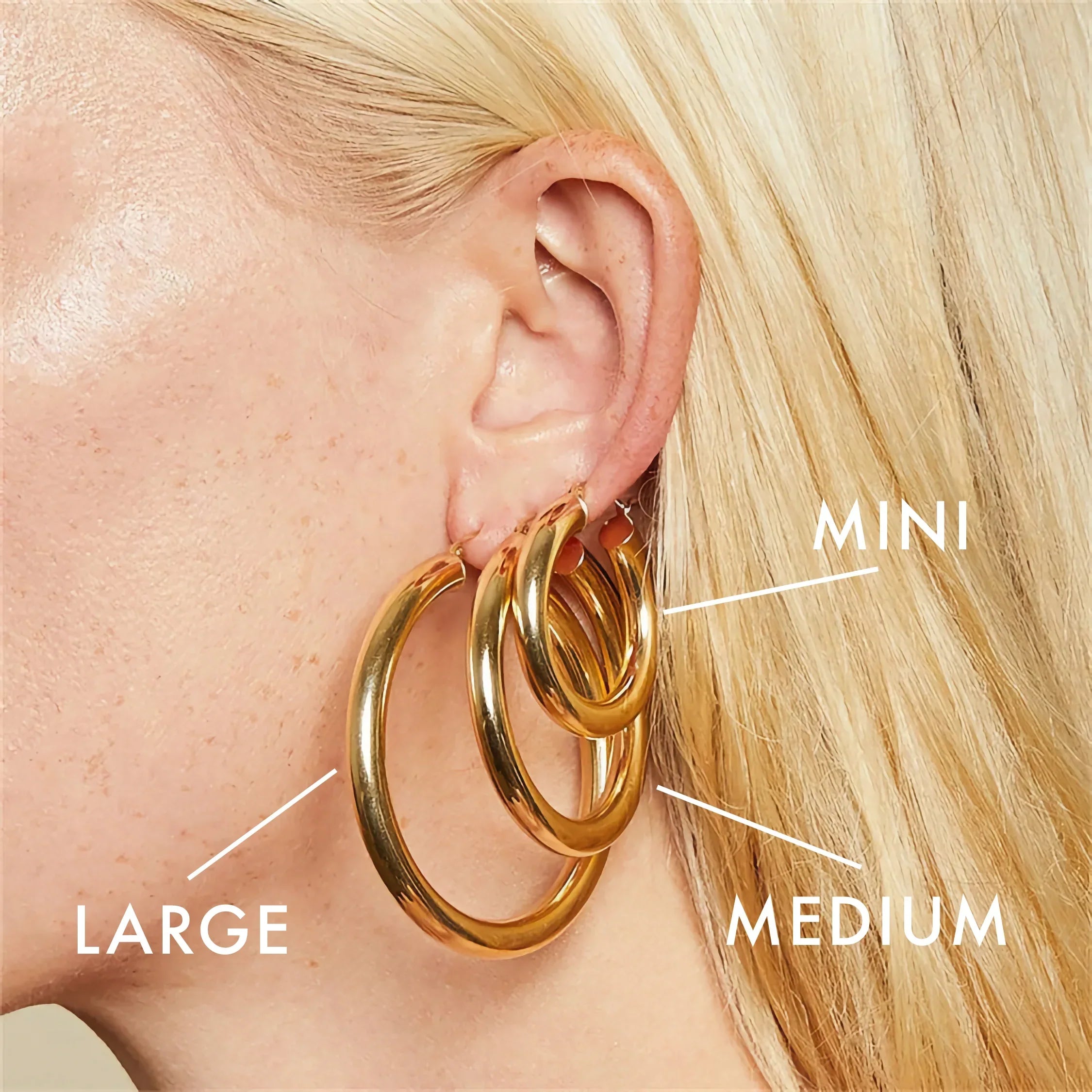 Gold Round Hoops Set
